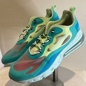 Nike Men Air max 270 React Hyper Jade Lime Blue Athletic Sneakers size 11.5 new